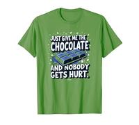 Just Give Me The Chocolate Funny Food Lover - Grafica Maglietta, Uomo, Erba, L