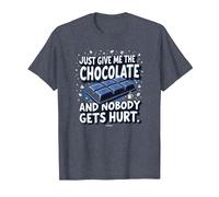 Just Give Me The Chocolate Funny Food Lover - Grafica Maglietta, Uomo, Pervinca, L