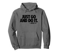 Just Go And Do It. -1 Nefi 3:7 Scrittura Stampa Nera Felpa con Cappuccio