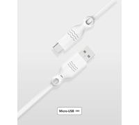 JUST GREEN - Cavo Usb-a / Micro Usb 2m 2,1a Carica E Sincronizzazione 10w, Bianco - SPEDIZIONE GRATUITA