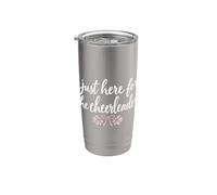 Just Here for Cheerleaders Cheerleading Funny Cheer Mom Dad Bicchiere termico in acciaio inox doppia parete