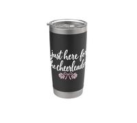 Just Here for Cheerleaders Cheerleading Funny Cheer Mom Dad Bicchiere termico in acciaio inox doppia parete
