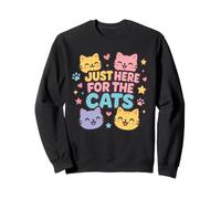 Just Here for The Cats - Camicia con Animali Kawaii Kitty Lover Felpa