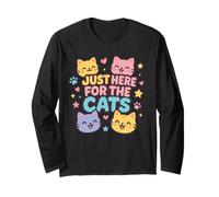 Just Here for The Cats - Camicia con Animali Kawaii Kitty Lover Maglia a Manica