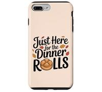 Just Here for the Dinner Rolls Retro Thanksgiving Fall Leaf Custodia per iPhone 7 Plus/8 Plus