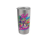 Just Here for the Drama Bulldog francese Tropical Retro Bicchiere termico in acciaio inox doppia parete