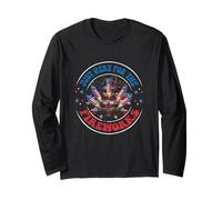 Just Here For The Fireworks Patriotic Funny 4th Of Luglio Maglia a Manica
