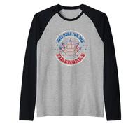 Just Here For The Fireworks Patriotic Funny 4th Of Luglio Maglia con Maniche Raglan