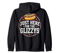 Just Here for The Glizzys Funny Hot Dog Cookout Humor Felpa con Cappuccio