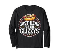 Just Here for The Glizzys Funny Hot Dog Cookout Humor Maglia a Manica
