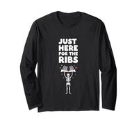 Just Here for The Ribs BBQ Food Lover dicendo Maglia a Manica
