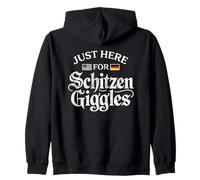 Just Here for The Schitzengiggles Funny German Octoberfest Felpa con Cappuccio
