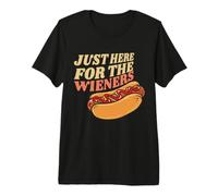 Just Here for The Wieners Hot Dog 4 luglio Design Maglietta Premium