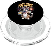 Just Here To Bang Bandiera USA divertente birra 4 luglio amante dei gatti PopSockets PopGrip per MagSafe