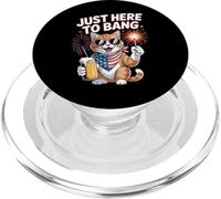 Just Here To Bang Bandiera USA divertente birra 4 luglio amante dei gatti PopSockets PopGrip per MagSafe