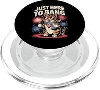 Just Here To Bang Bandiera USA divertente birra 4 luglio amante dei gatti PopSockets PopGrip per MagSafe