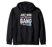 Just Here To Bang Firework America Indepedence Day 4th July Felpa con Cappuccio