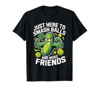 Just Here to Smash Ball Fake Friends Funny Pickle Pickleball Maglietta