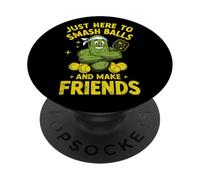 Just Here to Smash Ball Fake Friends Funny Pickle Pickleball PopSockets PopGrip Adesivo