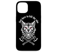 Just Here To The Vibe Wolf Head Red Eyes Asse incrociate Custodia per iPhone 13