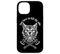 Just Here To The Vibe Wolf Head Red Eyes Asse incrociate Custodia per iPhone 14