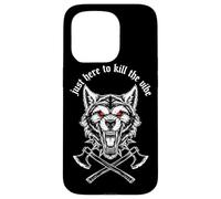 Just Here To The Vibe Wolf Head Red Eyes Asse incrociate Custodia per iPhone 15 Pro