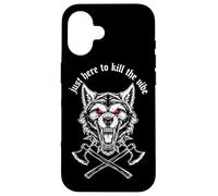 Just Here To The Vibe Wolf Head Red Eyes Asse incrociate Custodia per iPhone 16
