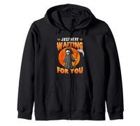 Just Here Waiting for You Grim Reaper Halloween Costume Felpa con Cappuccio