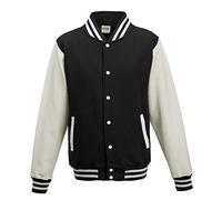 Just Hoods - Giacca College "Varsity Jacket", unisex Jet Black/White M