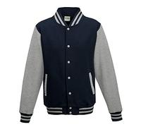 Just Hoods - Giacca College "Varsity Jacket", unisex Oxford Navy/grigio mélange. L