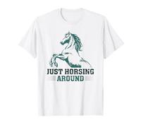 Just Horsing Intorno Divertente Cavallo Equitazione Grafica Maglietta