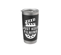 Just Keep Filming Regista Video Film Bicchiere termico in acciaio inox doppia parete
