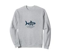 Just Keep Swimming Shark | Oceano Motivazionale Felpa, Unisex per Adulti, Grigio Melange, XL