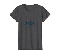 Just Keep Swimming Shark | Oceano Motivazionale Maglietta, Donna, Grigio Scuro, XL