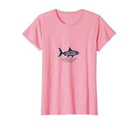 Just Keep Swimming Shark | Oceano Motivazionale Maglietta, Donna, Rosa, XXL