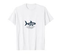 Just Keep Swimming Shark | Oceano Motivazionale Maglietta, Uomo, Bianco, XXL