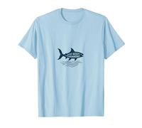Just Keep Swimming Shark | Oceano Motivazionale Maglietta, Uomo, Celeste, XL