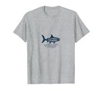 Just Keep Swimming Shark | Oceano Motivazionale Maglietta, Uomo, Grigio Melange, XXL
