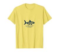 Just Keep Swimming Shark | Oceano Motivazionale Maglietta, Uomo, Limone, M