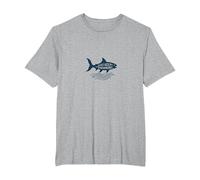 Just Keep Swimming Shark | Oceano Motivazionale Maglietta, Uomo Taglie Grandi, Grigio Melange, 2X Tall