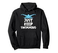 Just Keep Swimming Swimmer Swim Team Coach regalo uomo donna Felpa con Cappuccio
