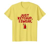 Just Ketchup I Swear, Divertente Grafica per Amanti del Cibo, Maglietta, Bambini, Limone, 12 Anni