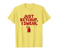 Just Ketchup I Swear, Divertente Grafica per Amanti del Cibo, Maglietta, Uomo, Limone, XL