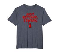 Just Ketchup I Swear, Divertente Grafica per Amanti del Cibo, Maglietta, Uomo Taglie Grandi, Pervinca, 5X Tall