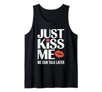 Just Kiss Me Frase per Rimorchiare Festa per Single Flirt Canotta