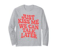 Just Kiss Me We Can Talk più Tardi Ragazze Party Ondulato Stile Retro Maglia a Manica