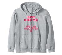Just KISS ME X WE CAN TALK LATER. Amore San Valentino Frontale Felpa con Cappuccio