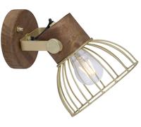 Just Light Alami lampada da parete 1x25 W ottone-legno 11486-60