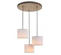 Just Light Bark lampada sospesa 3x40 W nero-legno-beige 11236-79