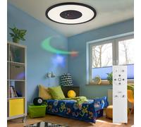Just Light Deckenleuchte RGB LED Per Telefono CCT Drehscheibe 40 cm Nero IP20